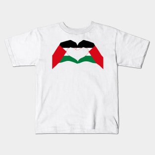 We Heart Palestine Patriot Flag Series (Double) Kids T-Shirt